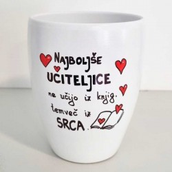 Lonec z ročno poslikavo Najboljše učiteljice - orhideja